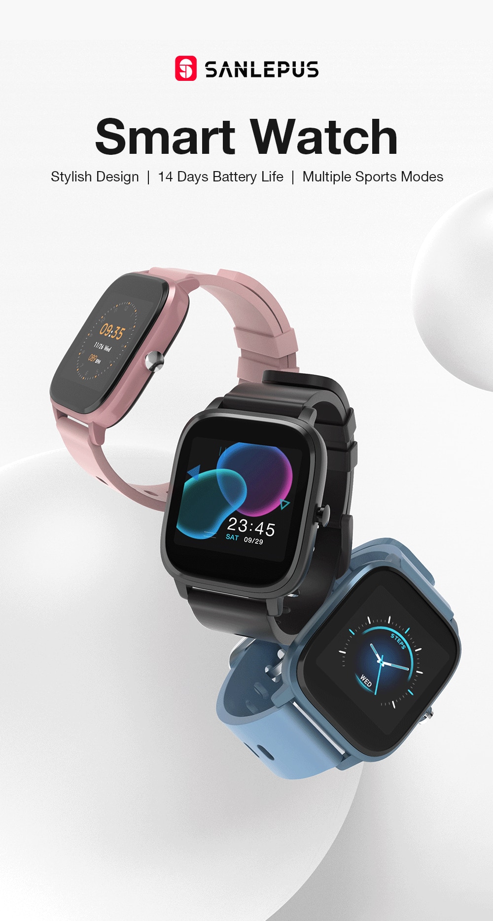 SANLEPUS – montre connectée pour hommes et femmes, Version globale, étanchéité IP67, Bracelet d'activité physique, pour Android Apple Xiaomi, nouveau, 2021 SANLEPUS – montre connectée pour hommes et femmes, Version globale, étanchéité IP67, Bracelet d'activité physique, pour Android Apple Xiaomi, nouveau, 2021