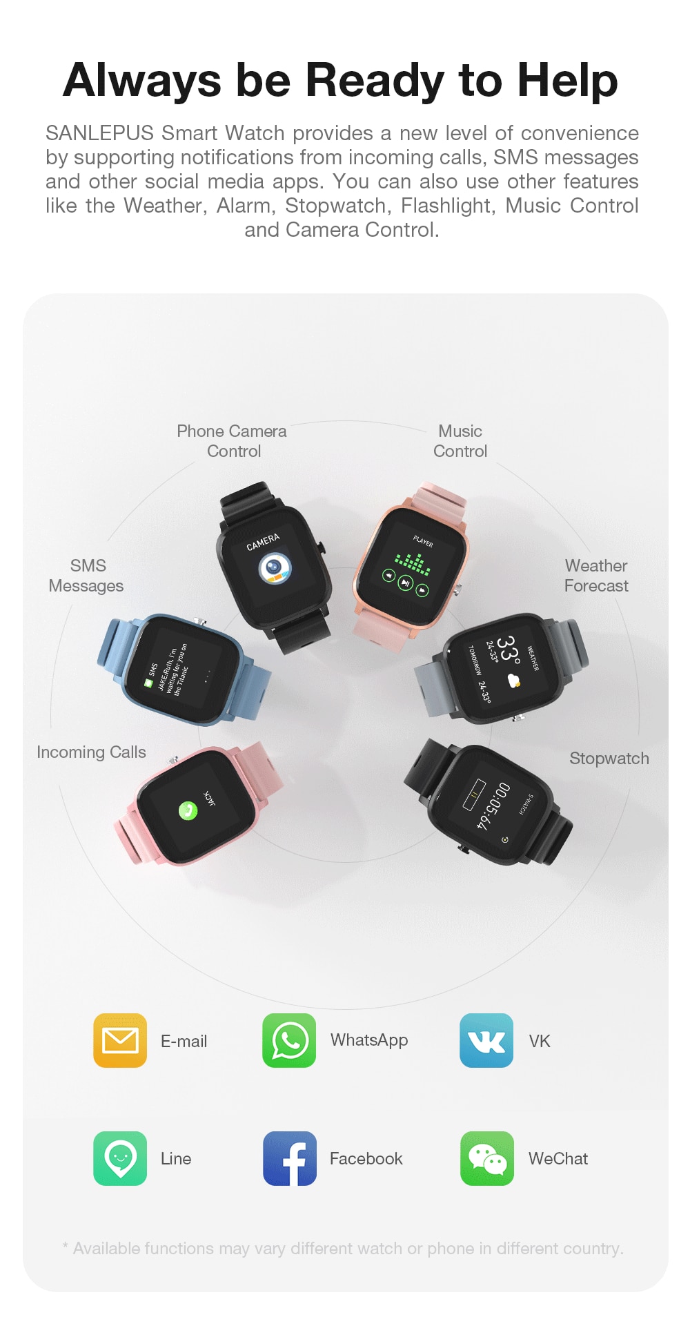 SANLEPUS – montre connectée pour hommes et femmes, Version globale, étanchéité IP67, Bracelet d'activité physique, pour Android Apple Xiaomi, nouveau, 2021 SANLEPUS – montre connectée pour hommes et femmes, Version globale, étanchéité IP67, Bracelet d'activité physique, pour Android Apple Xiaomi, nouveau, 2021