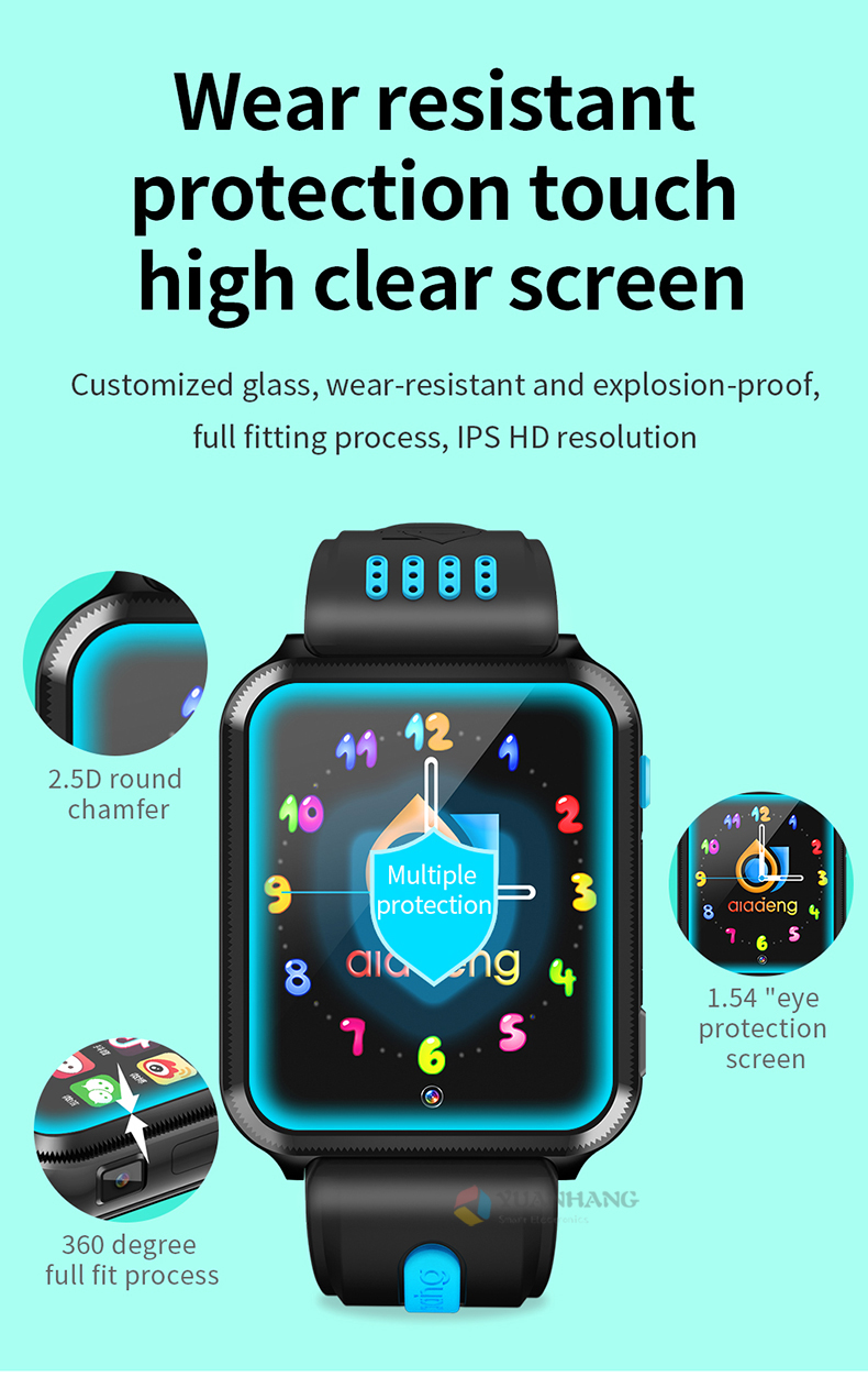 Montre connectée Android 9.0 pour enfants, avec caméra à distance, GPS, WI-FI, Google Play, Bluetooth, appel vidéo Montre connectée Android 9.0 pour enfants, avec caméra à distance, GPS, WI-FI, Google Play, Bluetooth, appel vidéo