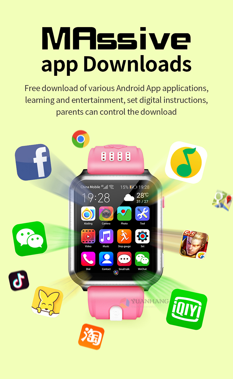 Montre connectée Android 9.0 pour enfants, avec caméra à distance, GPS, WI-FI, Google Play, Bluetooth, appel vidéo Montre connectée Android 9.0 pour enfants, avec caméra à distance, GPS, WI-FI, Google Play, Bluetooth, appel vidéo