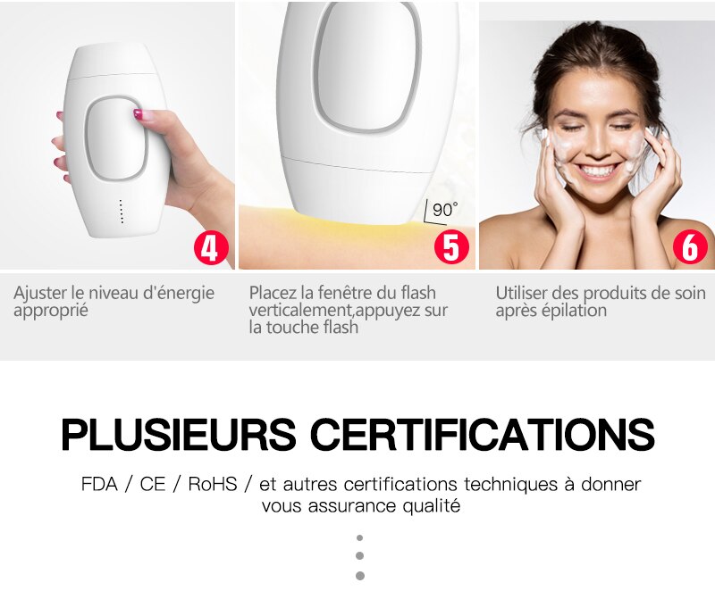 Epilateur laser électrique avec flash 600000 pour femme, appareil professionnel, machine d'épilation permanente, indolore, IPL, avec fil, pour des photos parfaites epilateur electrique femm... machine Epilateur laser électrique avec flash 600000 pour femme, appareil professionnel, machine d'épilation permanente, indolore, IPL, avec fil, pour des photos parfaites epilateur electrique femm... machine