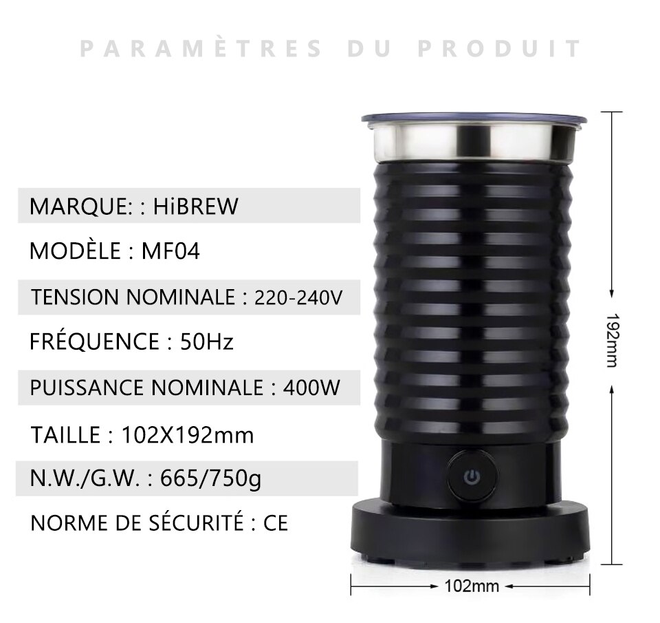 Mousseur à lait hifuse mousseur à lait froid/chaud Latte Cappuccino chocolat entièrement automatique chauffe-lait Cool Touch M2 Mousseur à lait hifuse mousseur à lait froid/chaud Latte Cappuccino chocolat entièrement automatique chauffe-lait Cool Touch M2