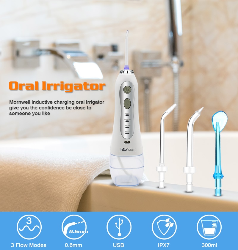 H2ofloss portable oral irrigateur usb rechargeable eau flosser dentaire Jet d'eau 300ML réservoir d'eau étanche dents nettoyeur H2ofloss portable oral irrigateur usb rechargeable eau flosser dentaire Jet d'eau 300ML réservoir d'eau étanche dents nettoyeur