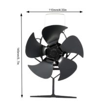 Cheminée noire 5 pales poêle à chaleur ventilateur bûche brûleur à bois eco-fan foyer silencieux ventilateur de cheminée répartition efficace de la chaleur