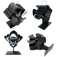 Cheminée noire 5 pales poêle à chaleur ventilateur bûche brûleur à bois eco-fan foyer silencieux ventilateur de cheminée répartition efficace de la chaleur