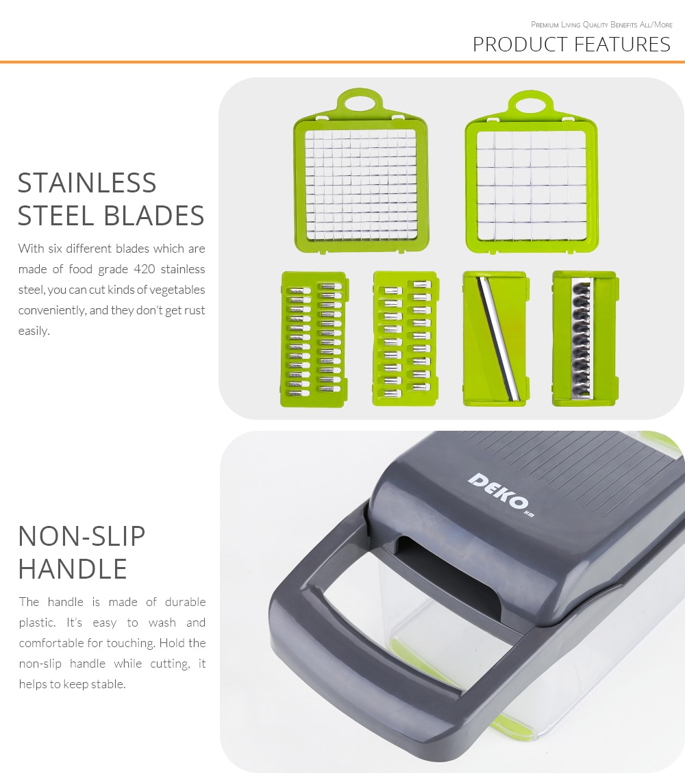 DEKO coupe légumes trancheuse de fruits multifonctionnel pomme de terre éplucheur carotte râpe ail broyeur accessoires de cuisine