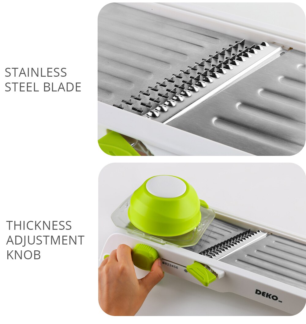 DEKO multifonctionnel cuisine Cutter manuel acier inoxydable broyeur de légumes Fruits hachoir râpe Mandoline trancheuse