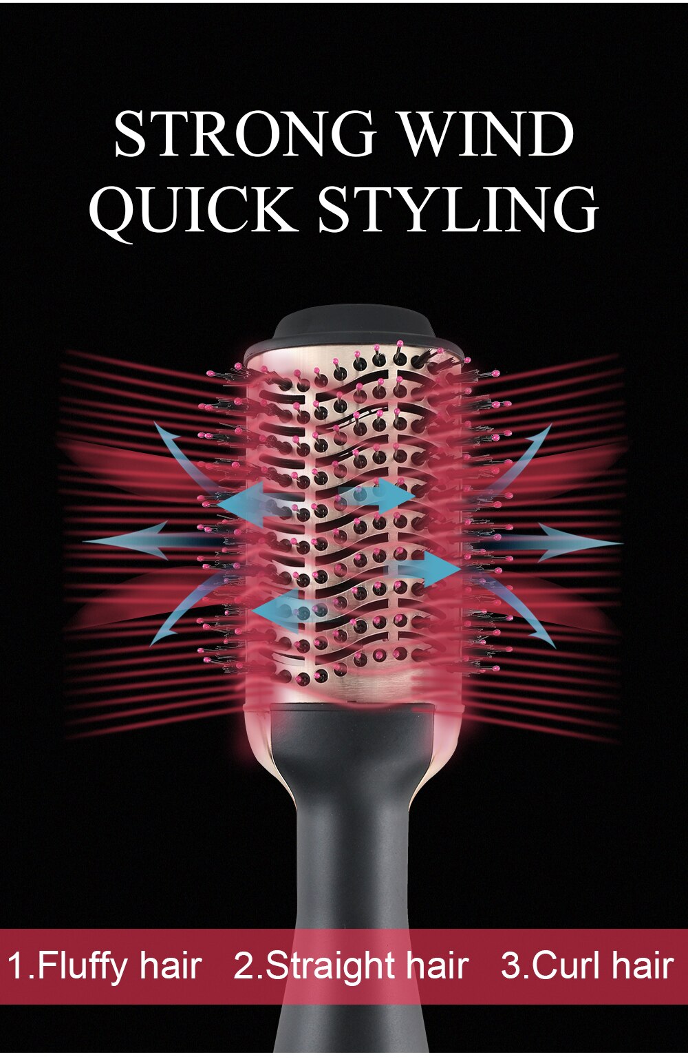 LISAPRO livraison directe noir doré brosse sèche-cheveux multifonctions outils de coiffure cheveux Strightner et bigoudi sèche-cheveux LISAPRO livraison directe noir doré brosse sèche-cheveux multifonctions outils de coiffure cheveux Strightner et bigoudi sèche-cheveux