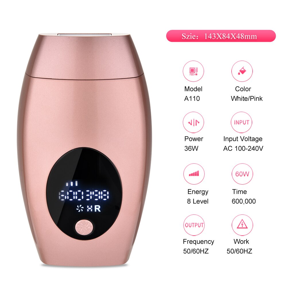 Épilateur permanent à lumière pulsée, 600 000 flashs, indolore, pour femme,système d'épilation laser IPL électrique pour le corps, Épilateur permanent à lumière pulsée, 600 000 flashs, indolore, pour femme,système d'épilation laser IPL électrique pour le corps,