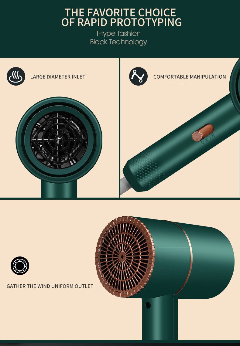 Sèche-cheveux ménage sèche-cheveux chauffage et refroidissement Air sèche-cheveux appareils ménagers haute puissance bleu lumière Anion européen Sta