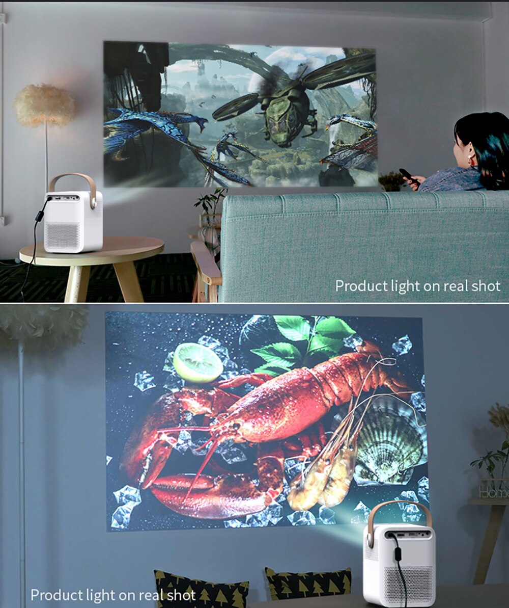 Salange – Mini projecteur Led Full HD P56, wi-fi, 8000mAH, pour télévision, téléphone, film, Compatible Home cinéma, ordinateurs portables, PC, PS4