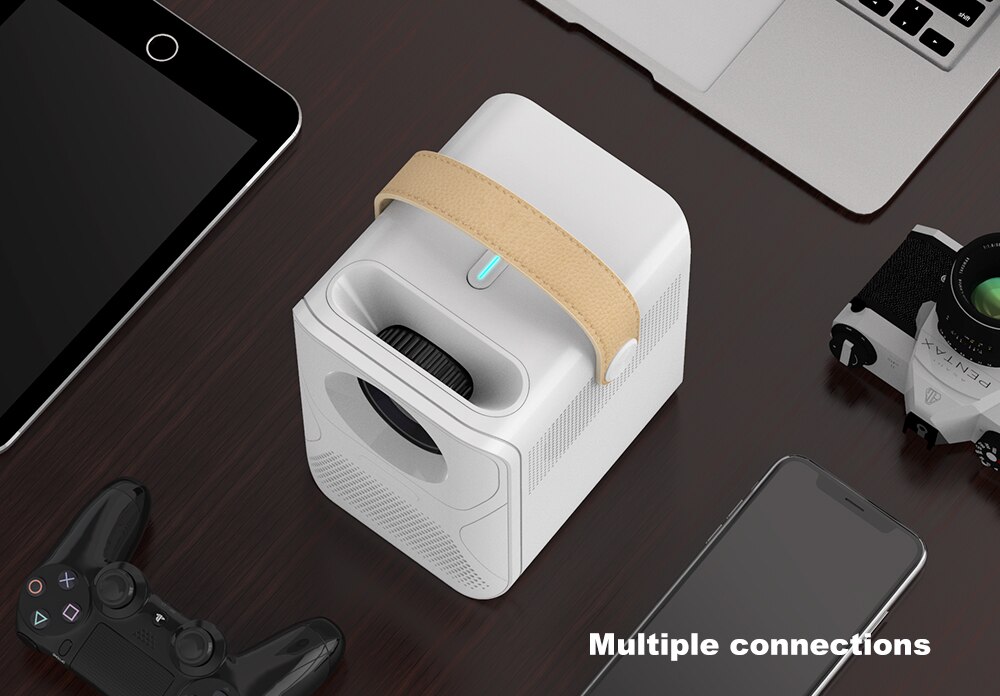 Salange – Mini projecteur Led Full HD P56, wi-fi, 8000mAH, pour télévision, téléphone, film, Compatible Home cinéma, ordinateurs portables, PC, PS4