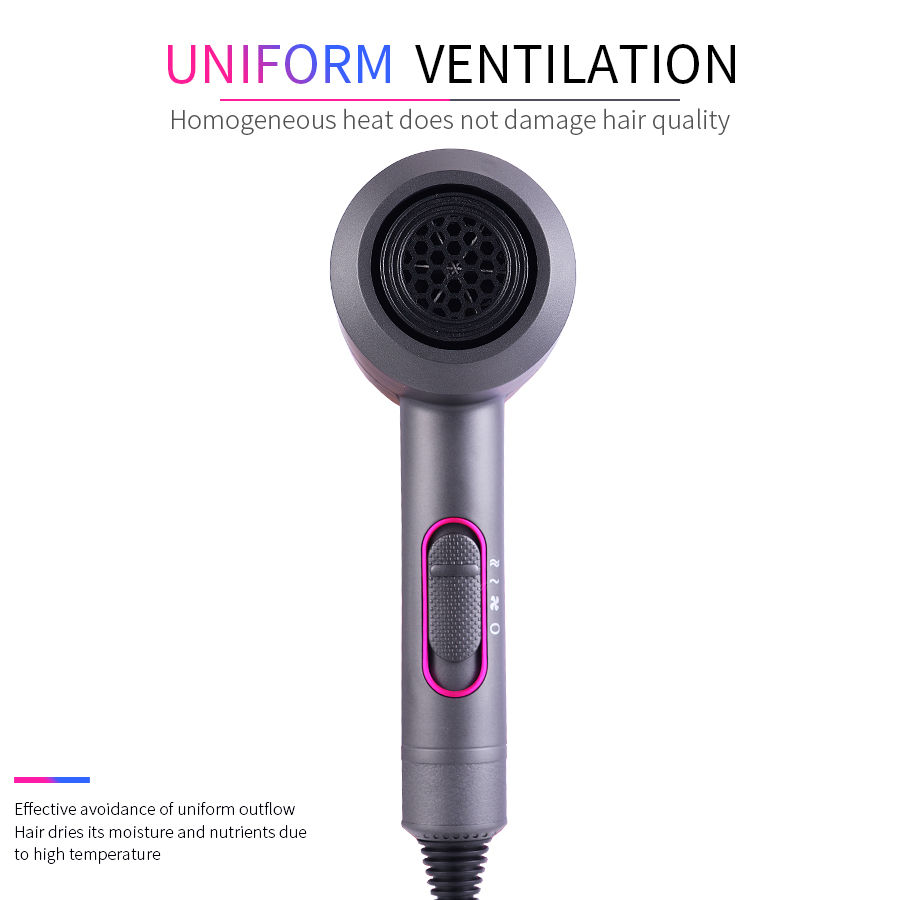 Sèche-cheveux professionnel 2000W 2 en 1 pour salon de coiffure, souffle ionique négatif, vent chaud et froid, appareil à action puissante