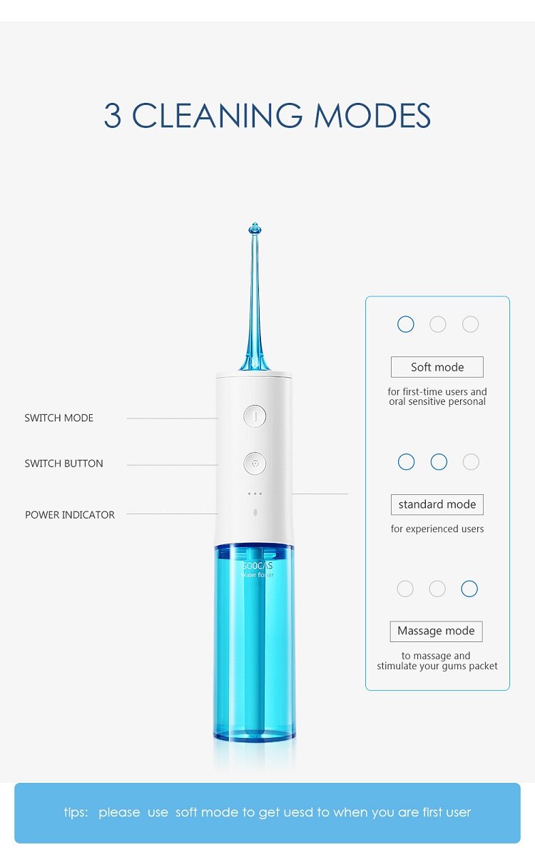 L'irrigateur portatif dentaire de Jet d'eau d'usb de Soocas W3 a Rechargeable l'irrigateur IPX7 pour nettoyer des dents L'irrigateur portatif dentaire de Jet d'eau d'usb de Soocas W3 a Rechargeable l'irrigateur IPX7 pour nettoyer des dents
