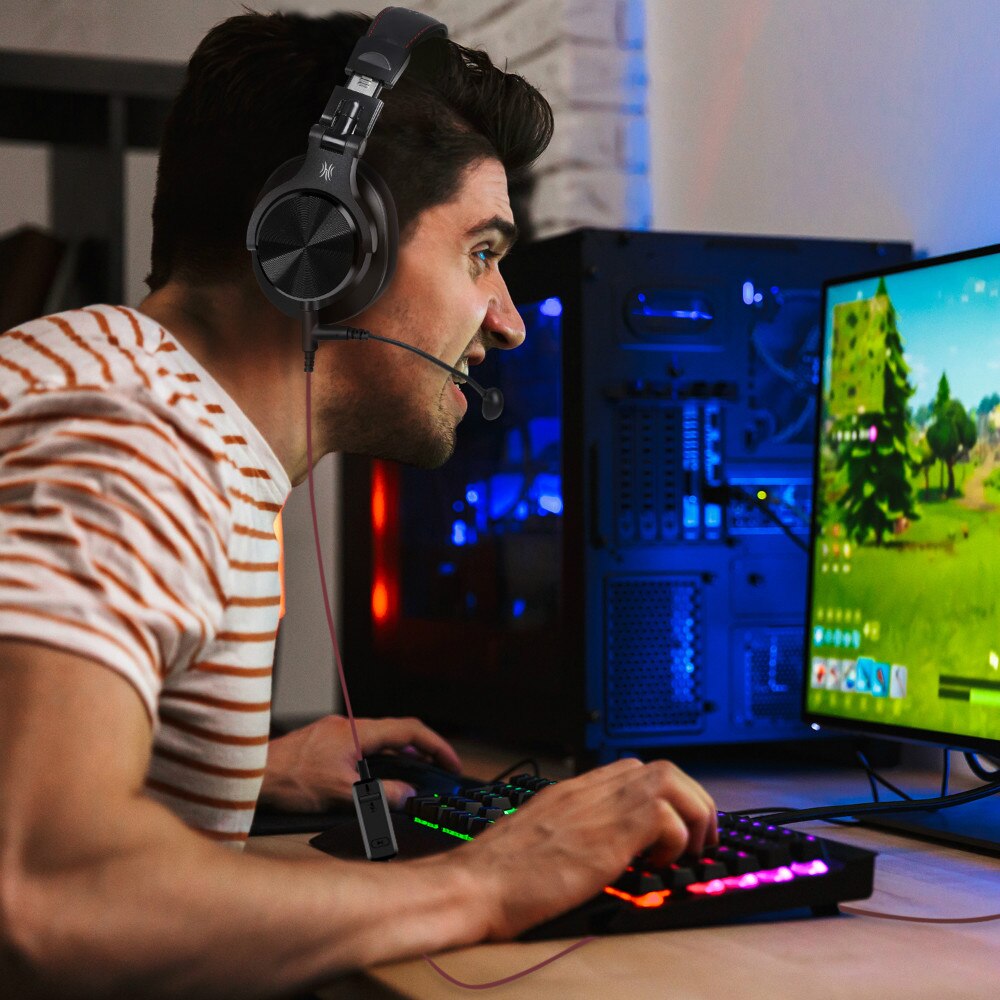 Oneodio – écouteurs filaires A71, pour téléphone d'ordinateur, avec micro, pliable sur l'oreille, stéréo, casque de Studio, pour moniteur d'enregistrement