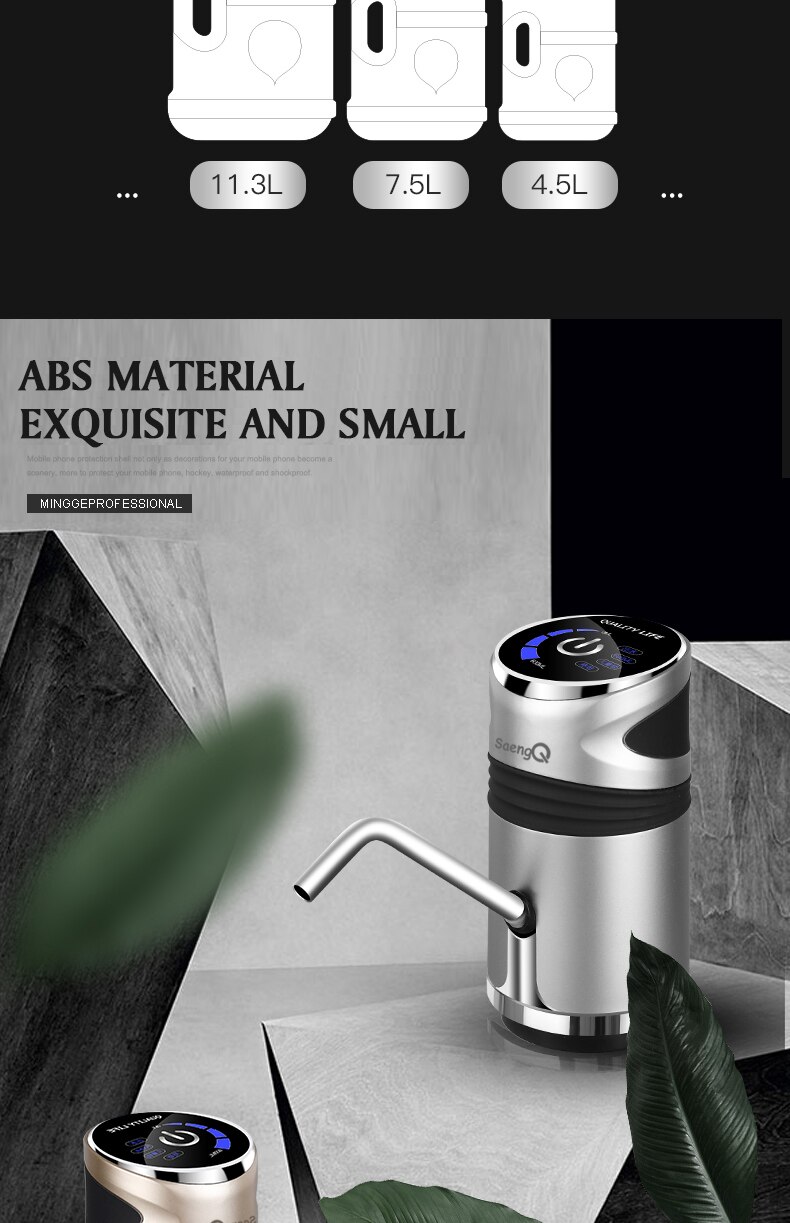 SaengQ – pompe à eau électrique automatique, distributeur avec bouton de charge USB, bouteille de gallons, interrupteur de boisson pour dispositif de pompage d'eau SaengQ – pompe à eau électrique automatique, distributeur avec bouton de charge USB, bouteille de gallons, interrupteur de boisson pour dispositif de pompage d'eau