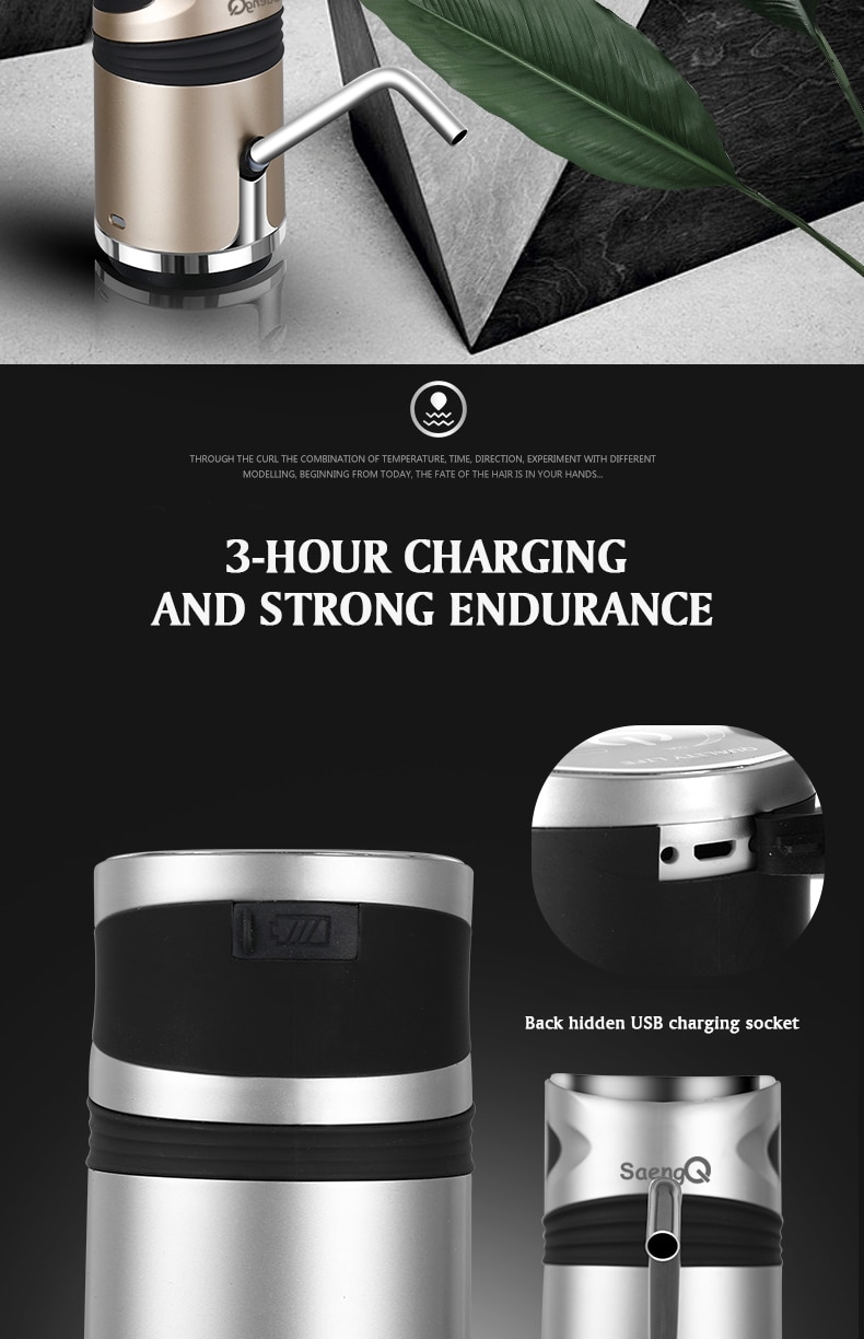 SaengQ – pompe à eau électrique automatique, distributeur avec bouton de charge USB, bouteille de gallons, interrupteur de boisson pour dispositif de pompage d'eau SaengQ – pompe à eau électrique automatique, distributeur avec bouton de charge USB, bouteille de gallons, interrupteur de boisson pour dispositif de pompage d'eau
