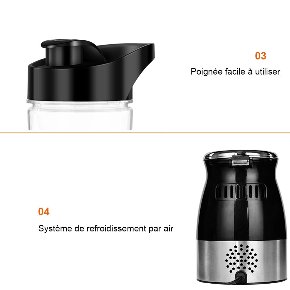 Mixeur personnel portable avec bol de hachoir, mélangeur, robot alimentaire, presse-agrumes avec bouteille de 600 ml, broyeur de viande, préparation de nourriture pour bébés Mixeur personnel portable avec bol de hachoir, mélangeur, robot alimentaire, presse-agrumes avec bouteille de 600 ml, broyeur de viande, préparation de nourriture pour bébés