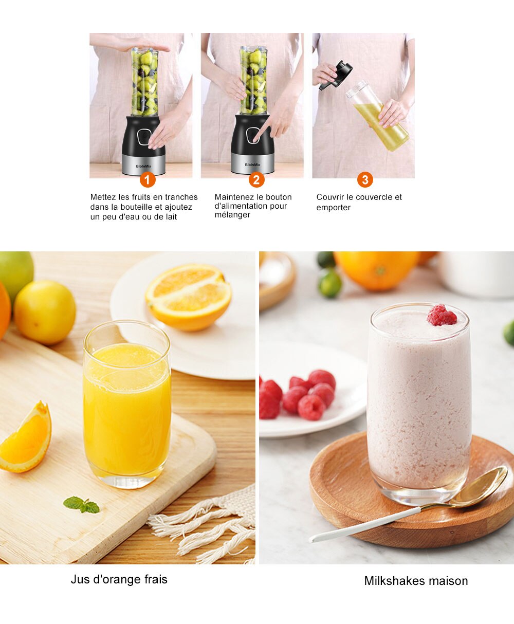 Mixeur personnel portable avec bol de hachoir, mélangeur, robot alimentaire, presse-agrumes avec bouteille de 600 ml, broyeur de viande, préparation de nourriture pour bébés Mixeur personnel portable avec bol de hachoir, mélangeur, robot alimentaire, presse-agrumes avec bouteille de 600 ml, broyeur de viande, préparation de nourriture pour bébés