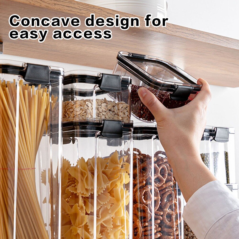 Récipients en plastique pour le stockage de la nourriture dans la cuisine, boîtes de conserve étanches et transparents, rangements pour multi-céréales et nouilles, réfrigérateur, 700/1300/1800ML Récipients en plastique pour le stockage de la nourriture dans la cuisine, boîtes de conserve étanches et transparents, rangements pour multi-céréales et nouilles, réfrigérateur, 700/1300/1800ML