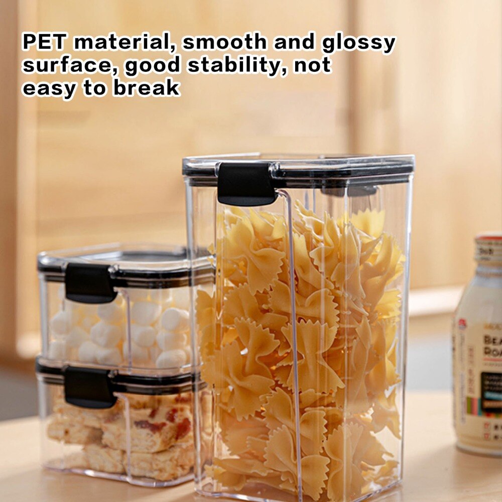 Récipients en plastique pour le stockage de la nourriture dans la cuisine, boîtes de conserve étanches et transparents, rangements pour multi-céréales et nouilles, réfrigérateur, 700/1300/1800ML Récipients en plastique pour le stockage de la nourriture dans la cuisine, boîtes de conserve étanches et transparents, rangements pour multi-céréales et nouilles, réfrigérateur, 700/1300/1800ML