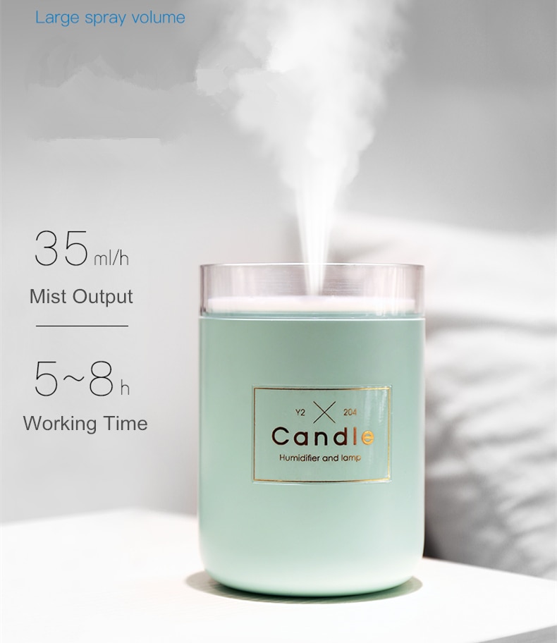 280ML Air Humidifier LED Candle Ultrasonic Cool Mist Essential Oil Diffuser USB Aroma Lamp Car Purifier Fogger Mist Maker 280ML Air Humidifier LED Candle Ultrasonic Cool Mist Essential Oil Diffuser USB Aroma Lamp Car Purifier Fogger Mist Maker