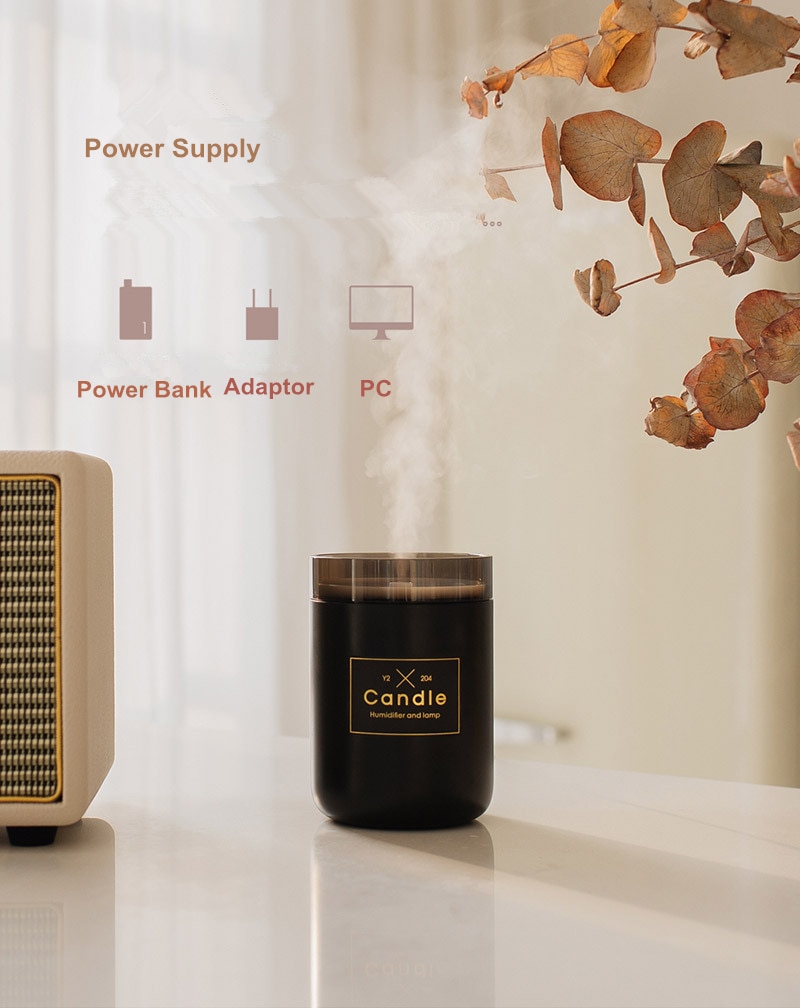 280ML Air Humidifier LED Candle Ultrasonic Cool Mist Essential Oil Diffuser USB Aroma Lamp Car Purifier Fogger Mist Maker 280ML Air Humidifier LED Candle Ultrasonic Cool Mist Essential Oil Diffuser USB Aroma Lamp Car Purifier Fogger Mist Maker