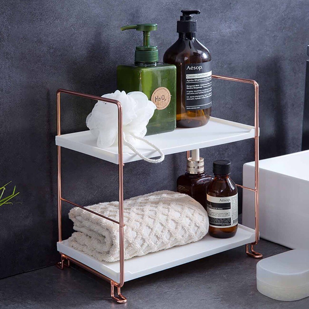 Étagère multicouches pour salle de bain, stand de présentation, de produits cosmétiques, porte-shampooing, caddie de douche
