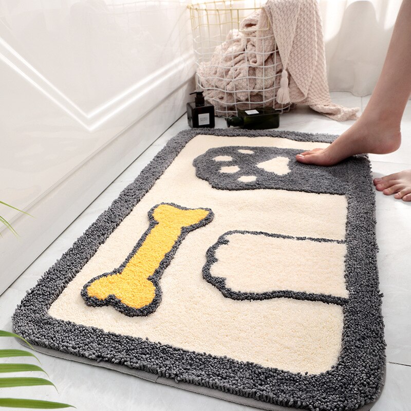 Pied forme maison salle de bain absorbant l'eau anti-dérapant tapis entrée paillasson chambre tapis de sol