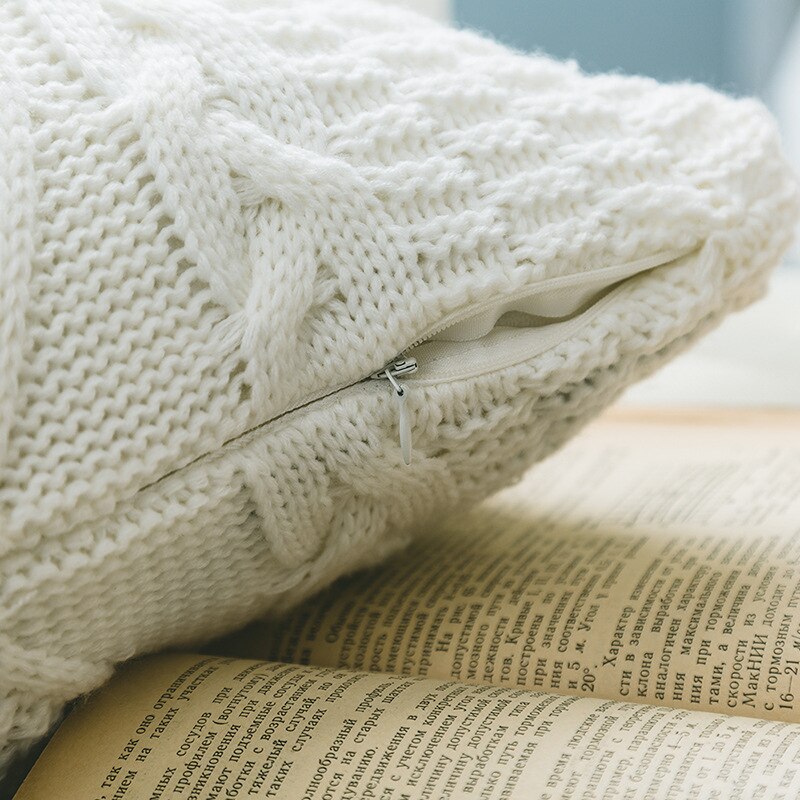 REGINA Super Doux housses de coussin 45x45 cm Confortable Torsion Délicat Tricoté Lit Taie D'oreiller Canapé Nordique Maison Décorative Housse De Coussin Rose, bleu, jaune, beige, blanc, gris, brun, c