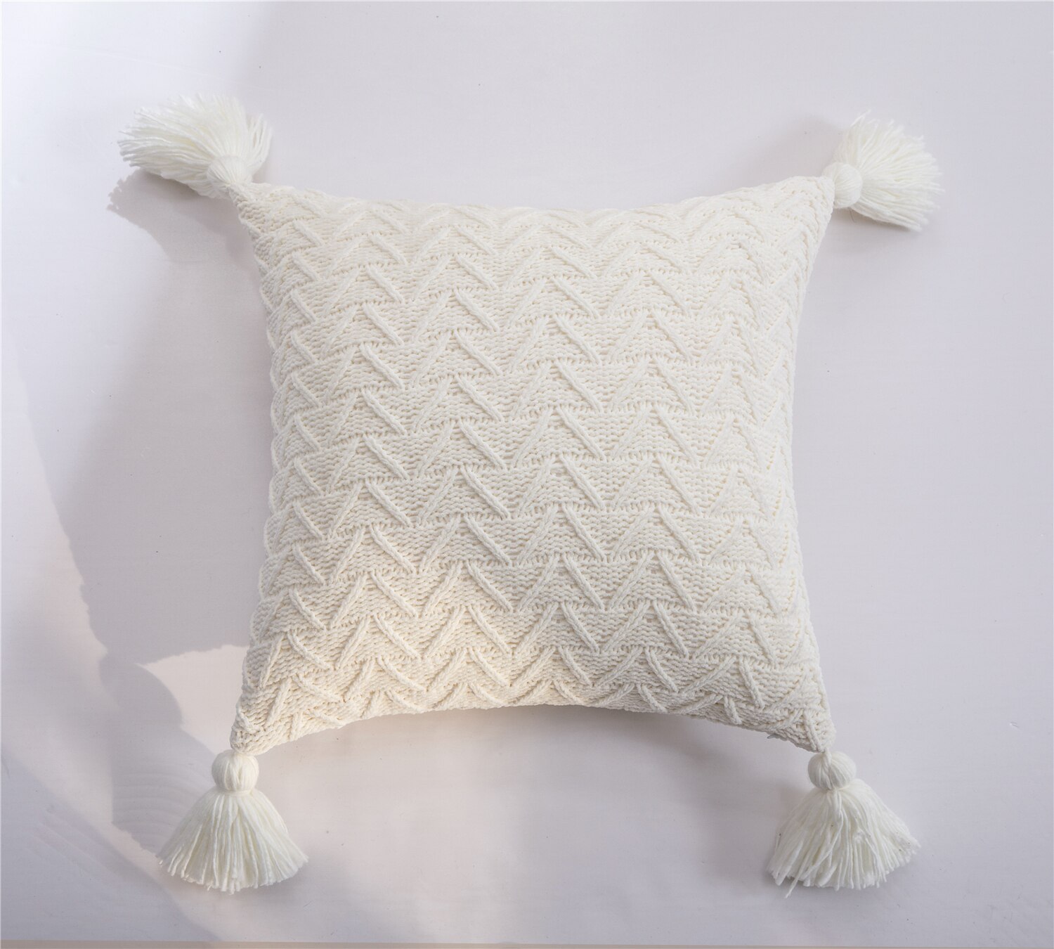REGINA – housse de coussin en Chenille tricotée à glands, Style nordique, pour canapé, automne