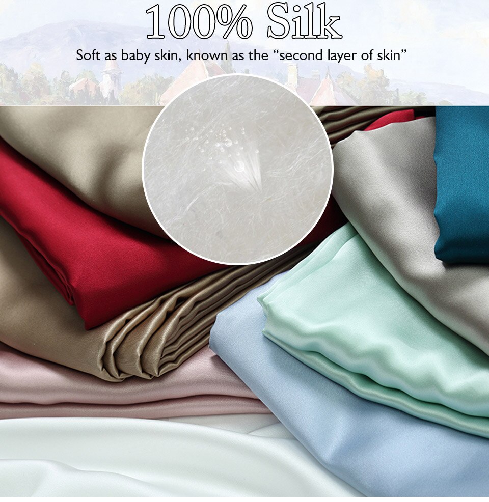 Lilysilk– drap-housse en soie pour femmes, 25cm de profondeur, Pure 100, soie mûre, luxe, sans couture, queen size, king size, Textile pour la maison, livraison gratuite
