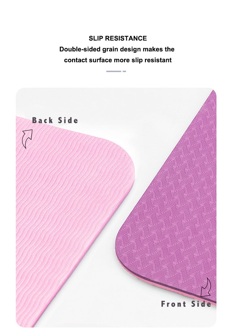 Tapis de Yoga TPE à double couche, antidérapant et avec une ligne de position, matelas de gymnastique et de Pilates