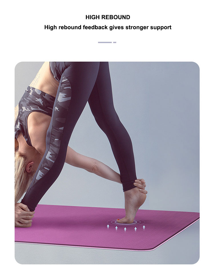 Tapis de Yoga TPE à double couche, antidérapant et avec une ligne de position, matelas de gymnastique et de Pilates