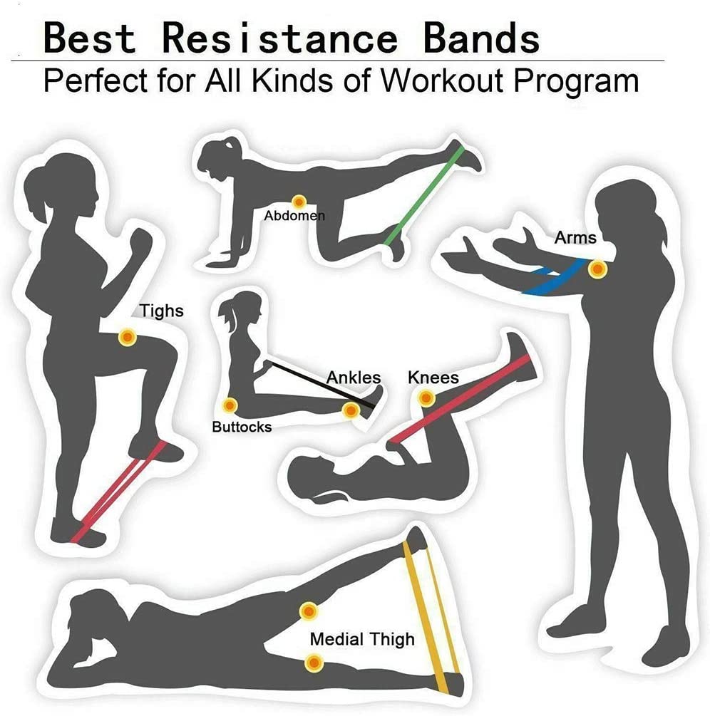 Bandes de résistance élastiques en caoutchouc extensible, 16 pièces/ensemble, 150 lb, en caoutchouc extensible, pour l'entraînement physique, le Yoga Bandes de résistance élastiques en caoutchouc extensible, 16 pièces/ensemble, 150 lb, en caoutchouc extensible, pour l'entraînement physique, le Yoga