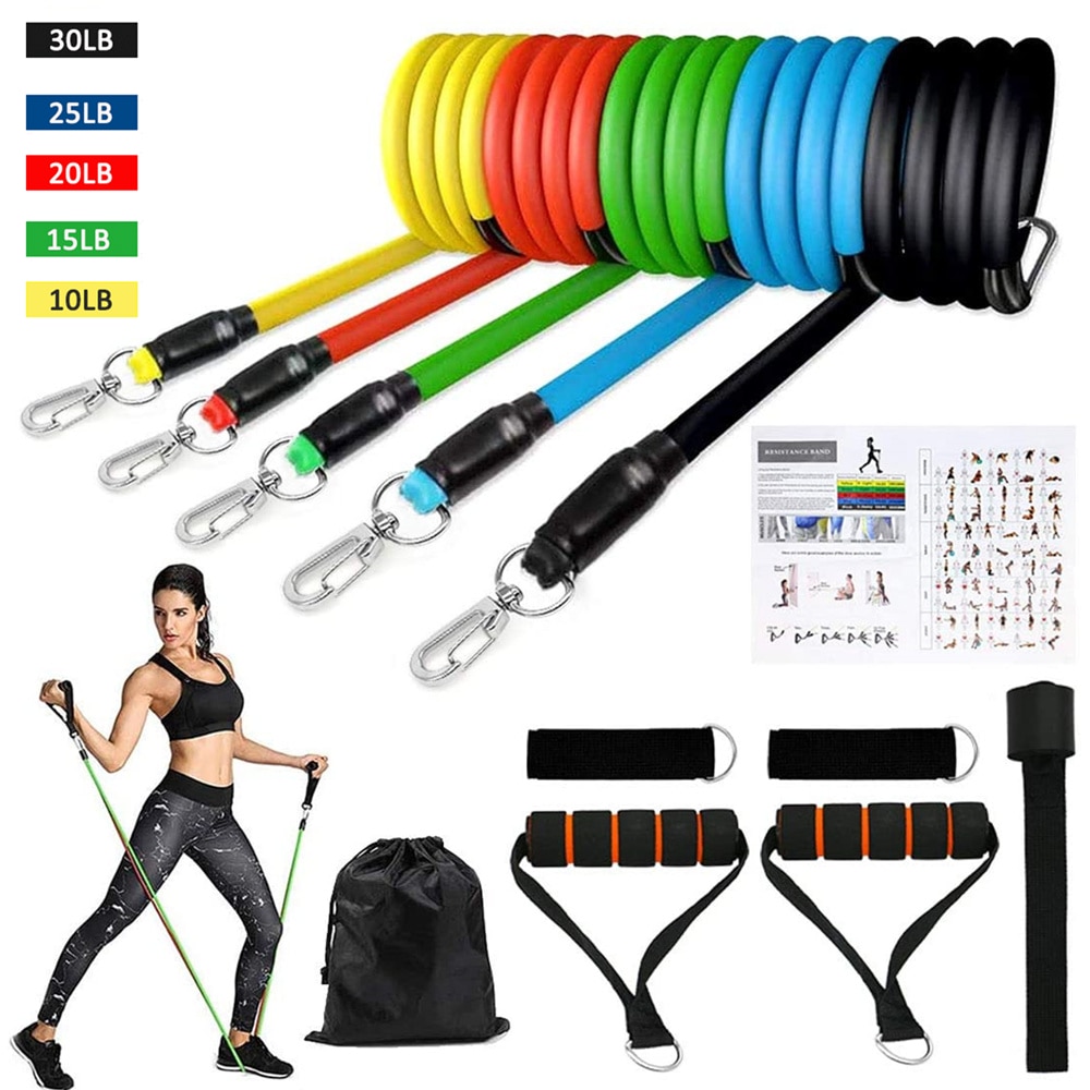 Bandes de résistance élastiques en caoutchouc extensible, 16 pièces/ensemble, 150 lb, en caoutchouc extensible, pour l'entraînement physique, le Yoga Bandes de résistance élastiques en caoutchouc extensible, 16 pièces/ensemble, 150 lb, en caoutchouc extensible, pour l'entraînement physique, le Yoga