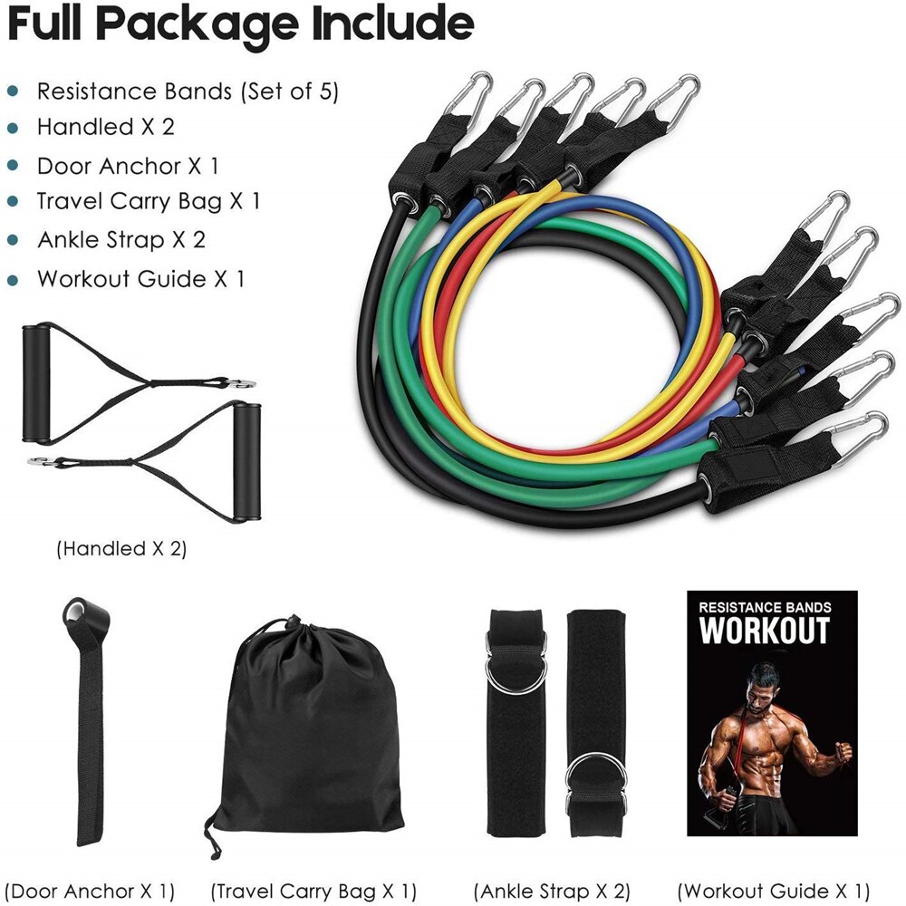 Bandes de résistance élastiques en caoutchouc extensible, 16 pièces/ensemble, 150 lb, en caoutchouc extensible, pour l'entraînement physique, le Yoga Bandes de résistance élastiques en caoutchouc extensible, 16 pièces/ensemble, 150 lb, en caoutchouc extensible, pour l'entraînement physique, le Yoga