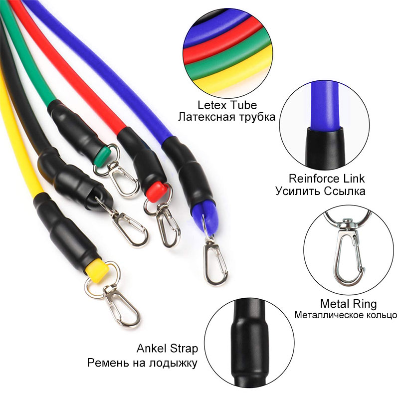 Bandes de résistance élastiques en caoutchouc extensible, 16 pièces/ensemble, 150 lb, en caoutchouc extensible, pour l'entraînement physique, le Yoga Bandes de résistance élastiques en caoutchouc extensible, 16 pièces/ensemble, 150 lb, en caoutchouc extensible, pour l'entraînement physique, le Yoga