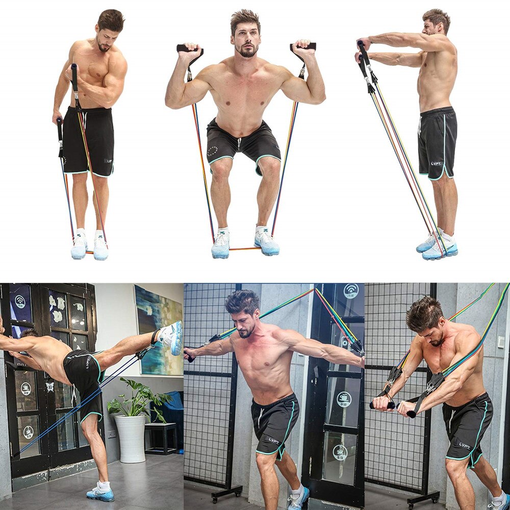 Bandes de résistance élastiques en caoutchouc extensible, 16 pièces/ensemble, 150 lb, en caoutchouc extensible, pour l'entraînement physique, le Yoga Bandes de résistance élastiques en caoutchouc extensible, 16 pièces/ensemble, 150 lb, en caoutchouc extensible, pour l'entraînement physique, le Yoga