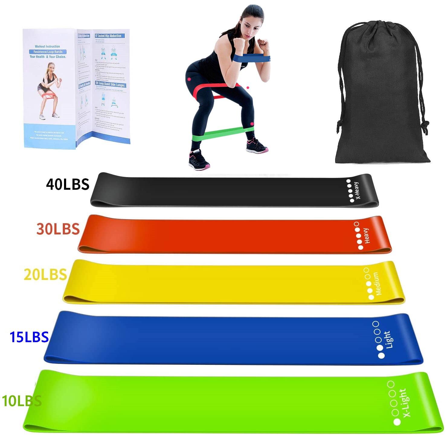 Bandes de résistance élastiques en caoutchouc extensible, 16 pièces/ensemble, 150 lb, en caoutchouc extensible, pour l'entraînement physique, le Yoga Bandes de résistance élastiques en caoutchouc extensible, 16 pièces/ensemble, 150 lb, en caoutchouc extensible, pour l'entraînement physique, le Yoga