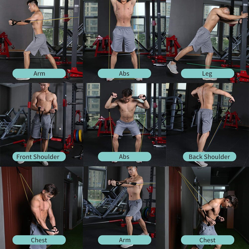 Bandes de résistance élastiques en caoutchouc extensible, 16 pièces/ensemble, 150 lb, en caoutchouc extensible, pour l'entraînement physique, le Yoga Bandes de résistance élastiques en caoutchouc extensible, 16 pièces/ensemble, 150 lb, en caoutchouc extensible, pour l'entraînement physique, le Yoga