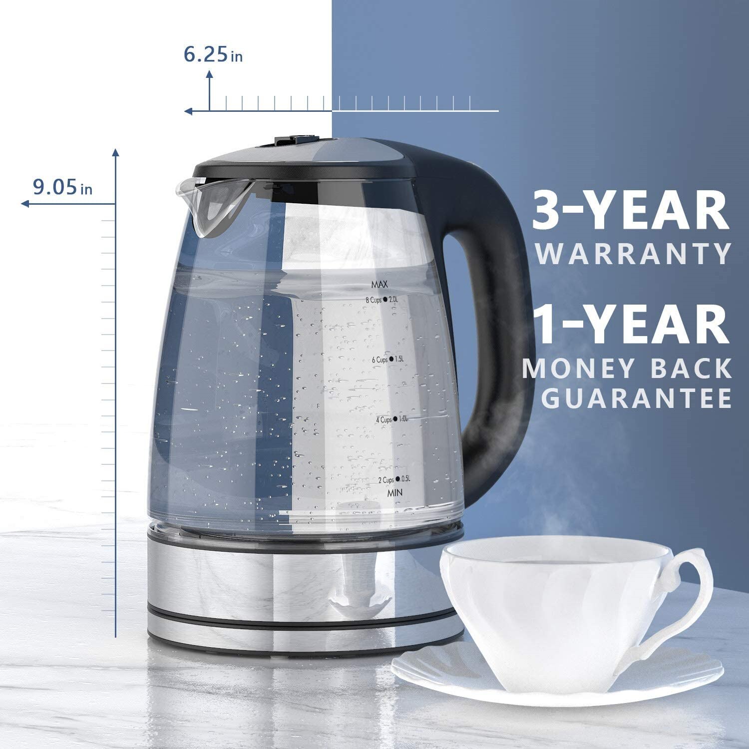 DEVISIB – bouilloire électrique à température Variable, 2,0 l, verre pour le thé et le café, fonction de maintien au chaud, Protection contre l'ébouillonnement, appareils de cuisine DEVISIB – bouilloire électrique à température Variable, 2,0 l, verre pour le thé et le café, fonction de maintien au chaud, Protection contre l'ébouillonnement, appareils de cuisine