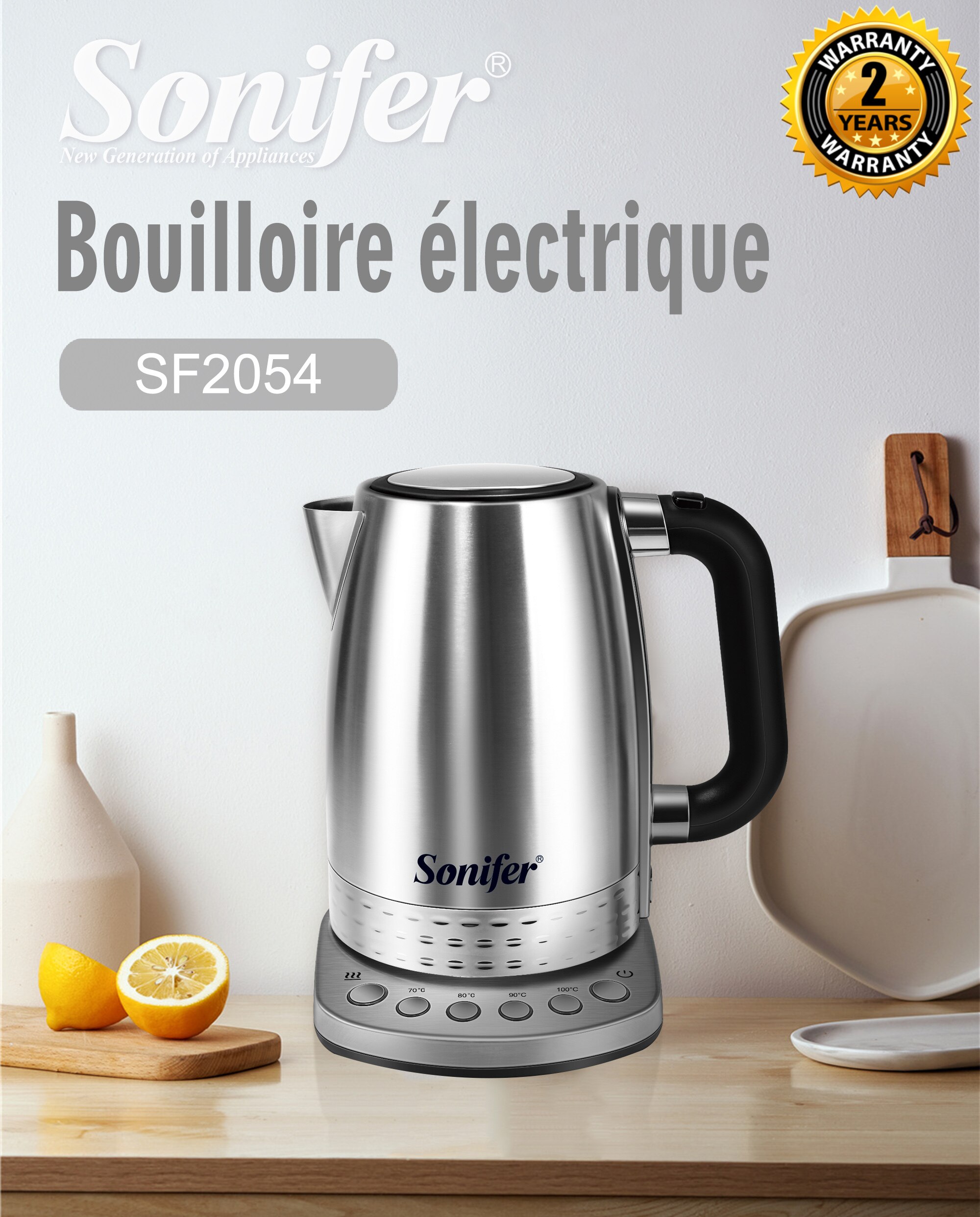 Sonifer – bouilloire électrique pour thé et café, appareil de cuisine intelligent, avec contrôle de la température, fonction de maintien au chaud, 1,7 l Sonifer – bouilloire électrique pour thé et café, appareil de cuisine intelligent, avec contrôle de la température, fonction de maintien au chaud, 1,7 l