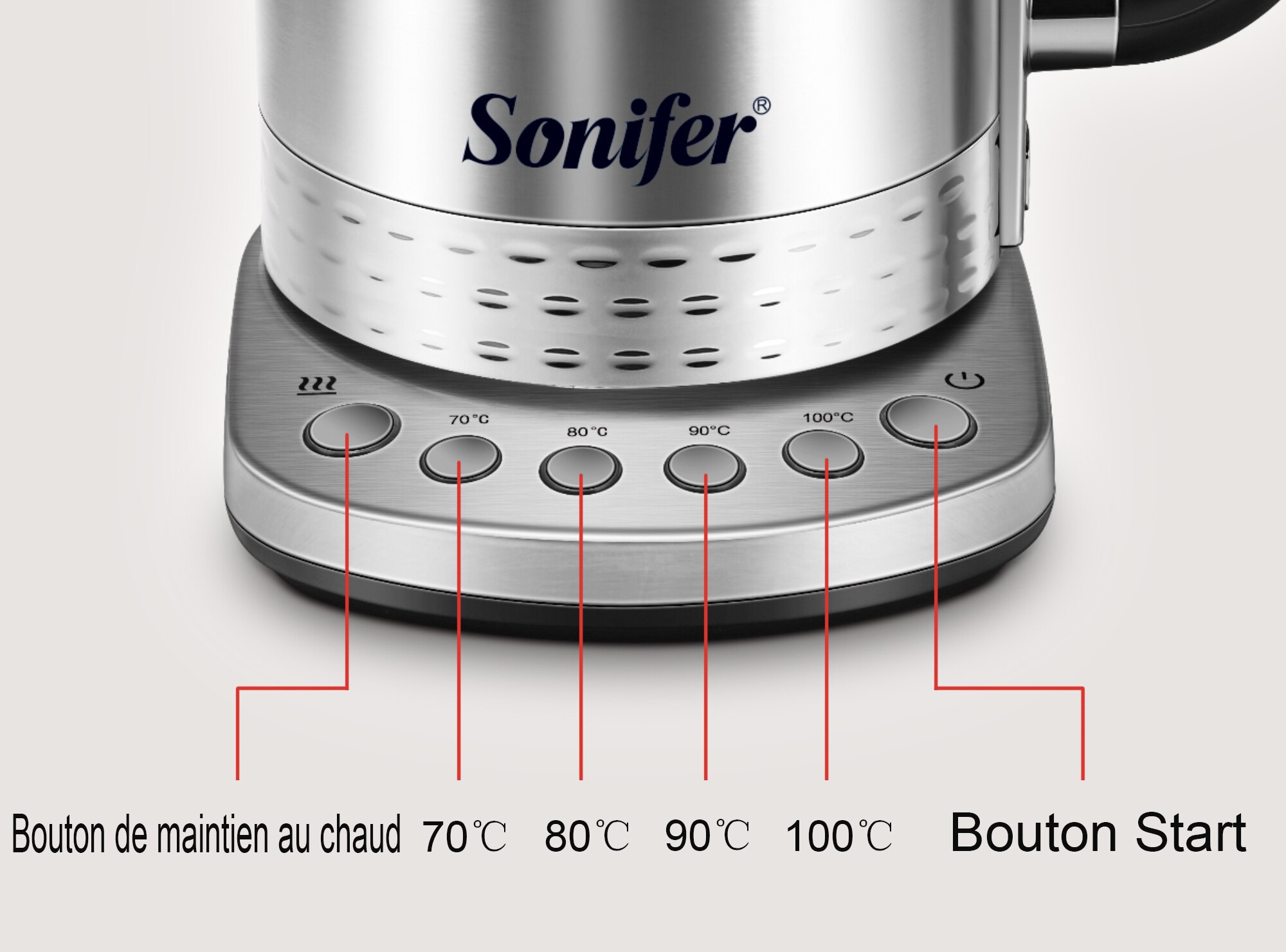 Sonifer – bouilloire électrique pour thé et café, appareil de cuisine intelligent, avec contrôle de la température, fonction de maintien au chaud, 1,7 l Sonifer – bouilloire électrique pour thé et café, appareil de cuisine intelligent, avec contrôle de la température, fonction de maintien au chaud, 1,7 l
