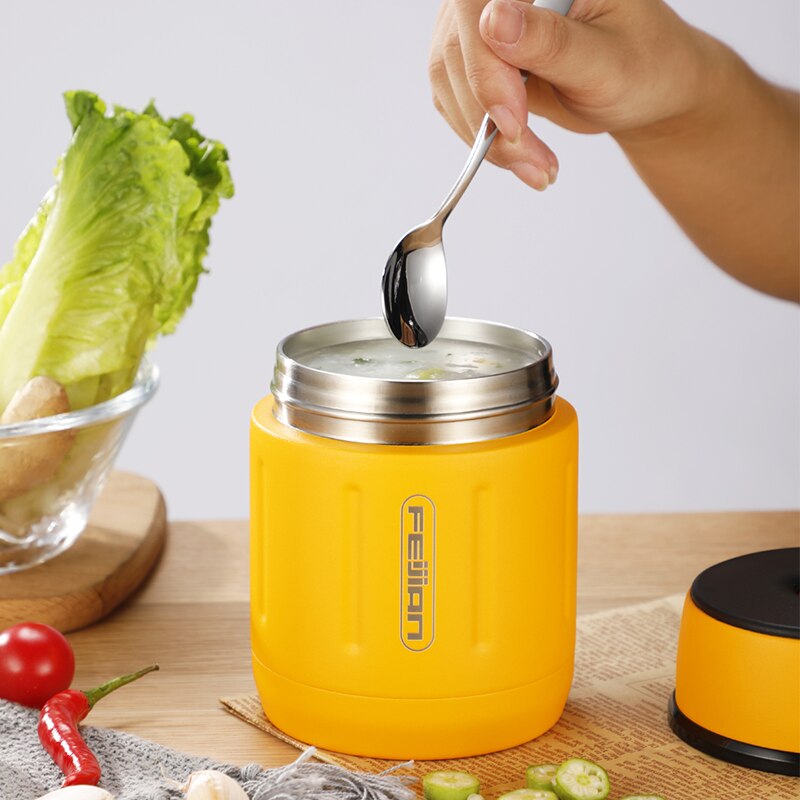 FEIJIAN – Thermos alimentaire 500ML, bocal alimentaire, boîtes Thermos portables, boîte à déjeuner isolée, récipient en acier inoxydable, gobelet sans BPA