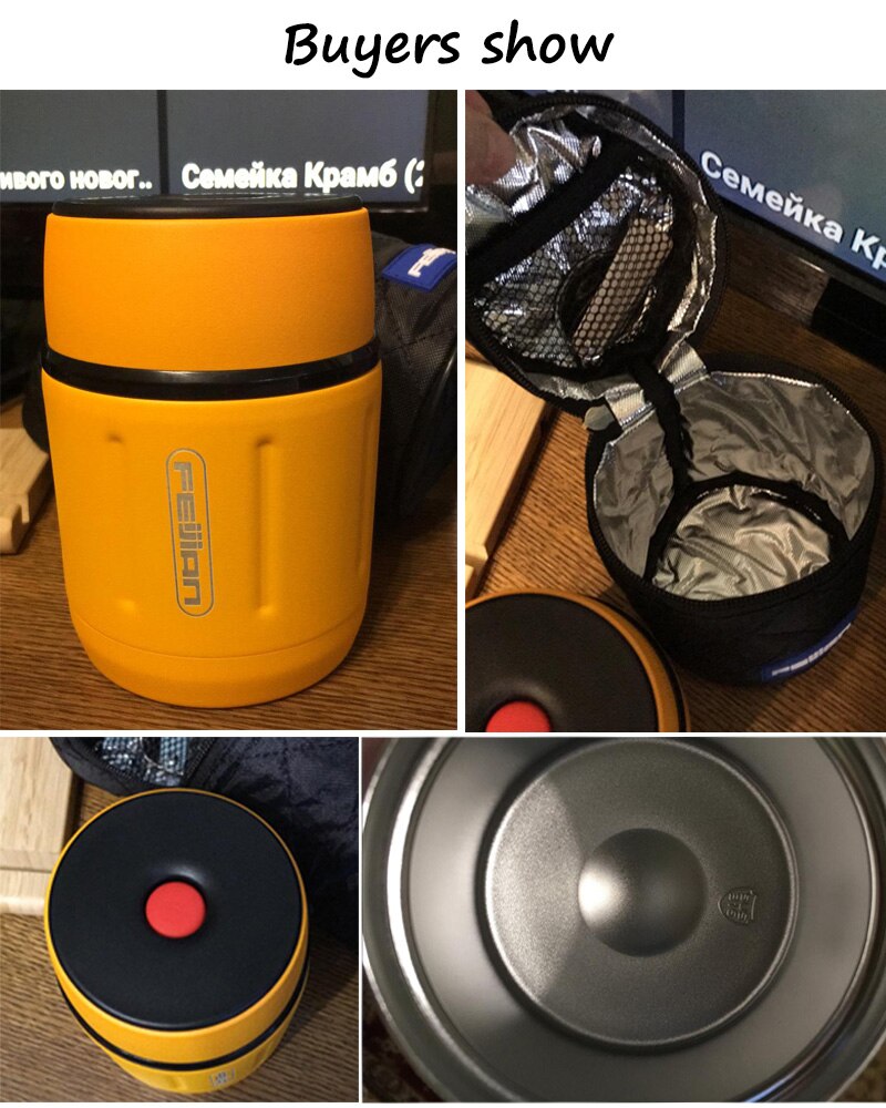 FEIJIAN – Thermos alimentaire 500ML, bocal alimentaire, boîtes Thermos portables, boîte à déjeuner isolée, récipient en acier inoxydable, gobelet sans BPA FEIJIAN – Thermos alimentaire 500ML, bocal alimentaire, boîtes Thermos portables, boîte à déjeuner isolée, récipient en acier inoxydable, gobelet sans BPA