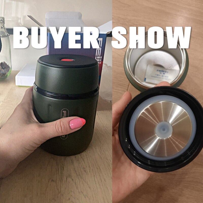 FEIJIAN – Thermos alimentaire 500ML, bocal alimentaire, boîtes Thermos portables, boîte à déjeuner isolée, récipient en acier inoxydable, gobelet sans BPA FEIJIAN – Thermos alimentaire 500ML, bocal alimentaire, boîtes Thermos portables, boîte à déjeuner isolée, récipient en acier inoxydable, gobelet sans BPA