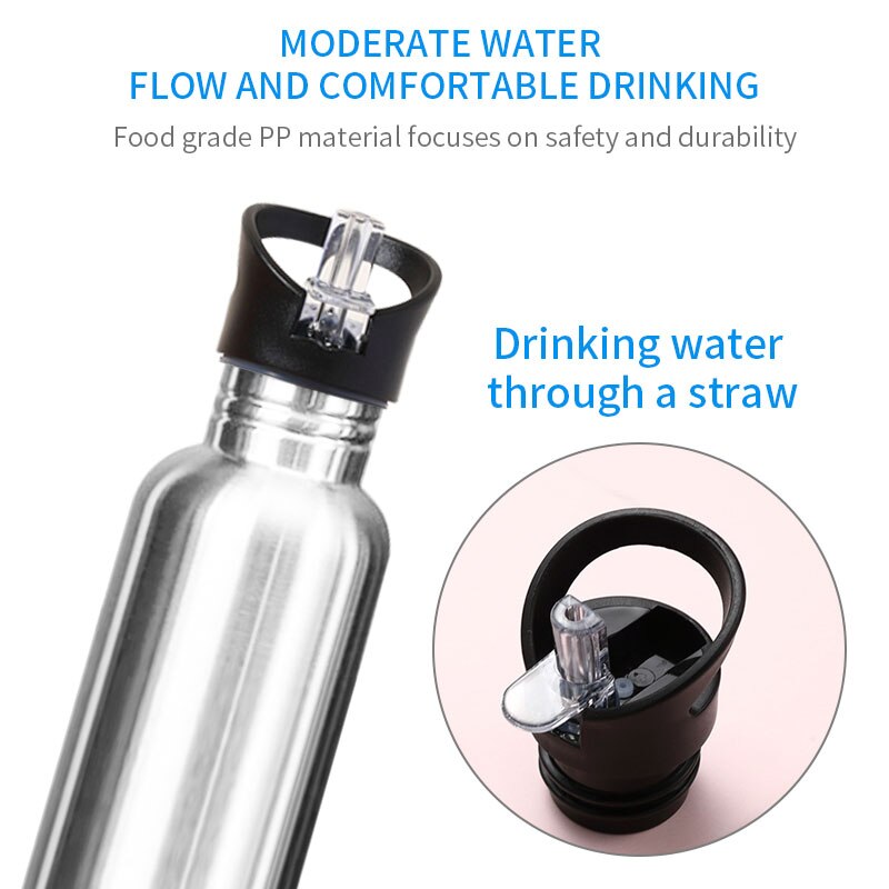Bouteille d'eau de sport en acier inoxydable 500/750/1000ml, bouteille d'eau froide avec paille à boire, pour la gymnastique, le cyclisme et la randonnée Bouteille d'eau de sport en acier inoxydable 500/750/1000ml, bouteille d'eau froide avec paille à boire, pour la gymnastique, le cyclisme et la randonnée