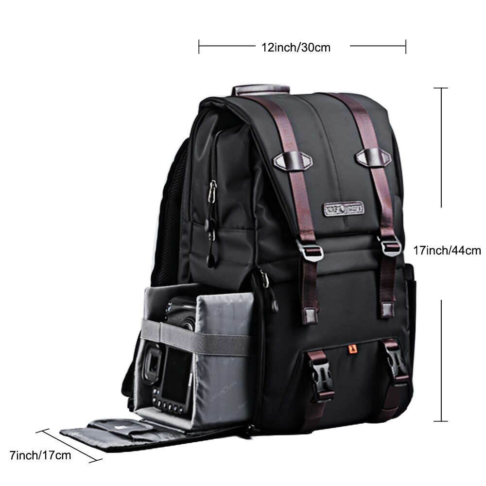 K & F Concept – sac de photographie étanche, sac à dos professionnel grande capacité pour appareils photo DSLR 15,6 pouces ordinateur portable trépied objectifs