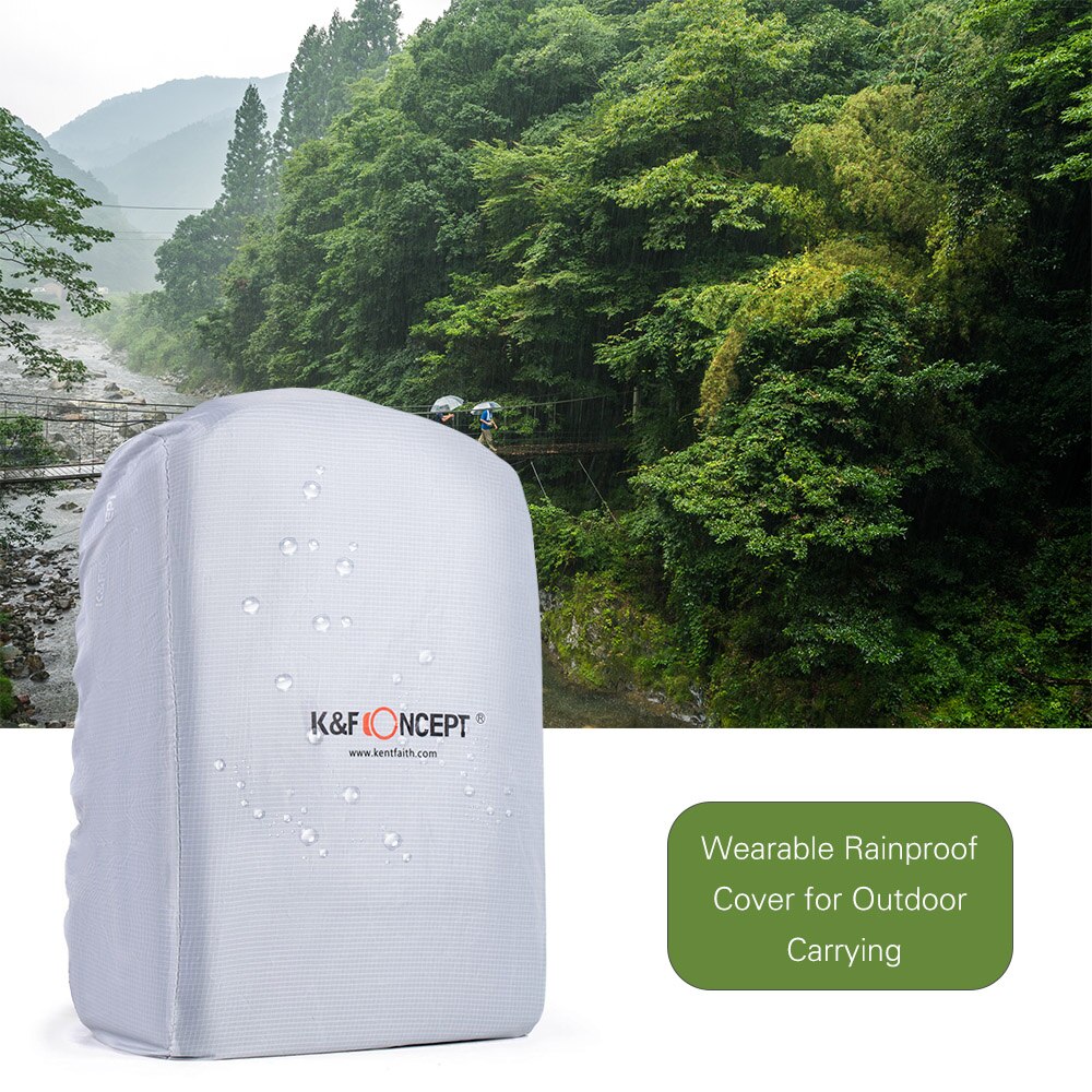 K & F Concept – sac de photographie étanche, sac à dos professionnel grande capacité pour appareils photo DSLR 15,6 pouces ordinateur portable trépied objectifs